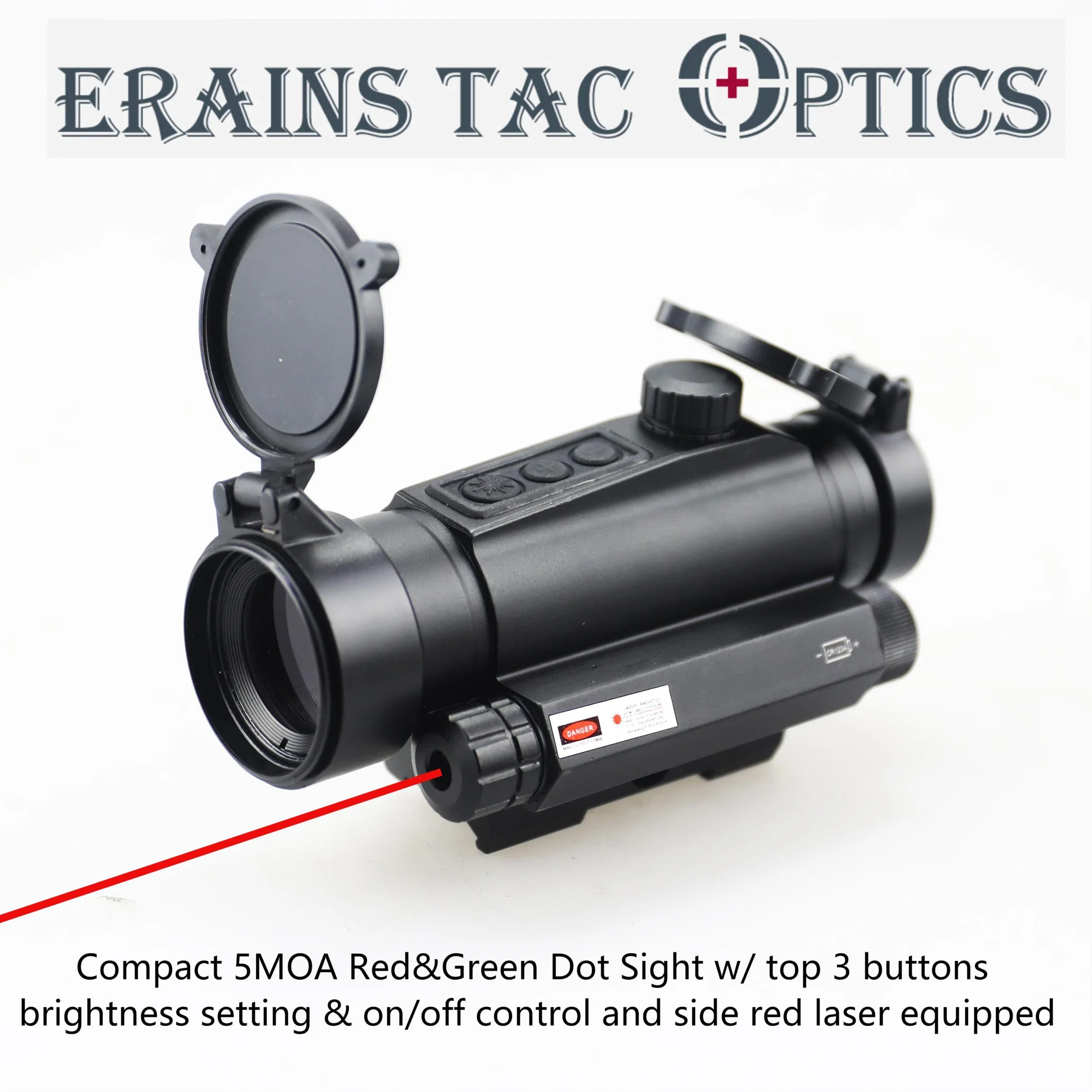 Tática compacta 5moa com arma fechada olhos vermelhos e verdes DOT Osciloscópio com os 3 botões elétricos superiores Interruptor com o lado fixo Escopo do laser vermelho