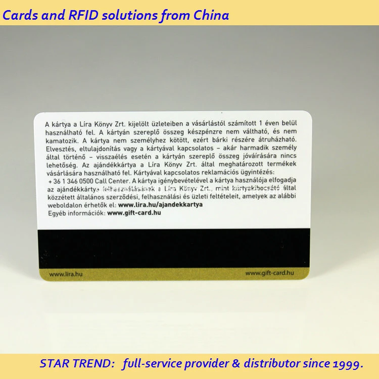 Plastic Membership Gift Cards Made of PVC with Magnetic Stripe