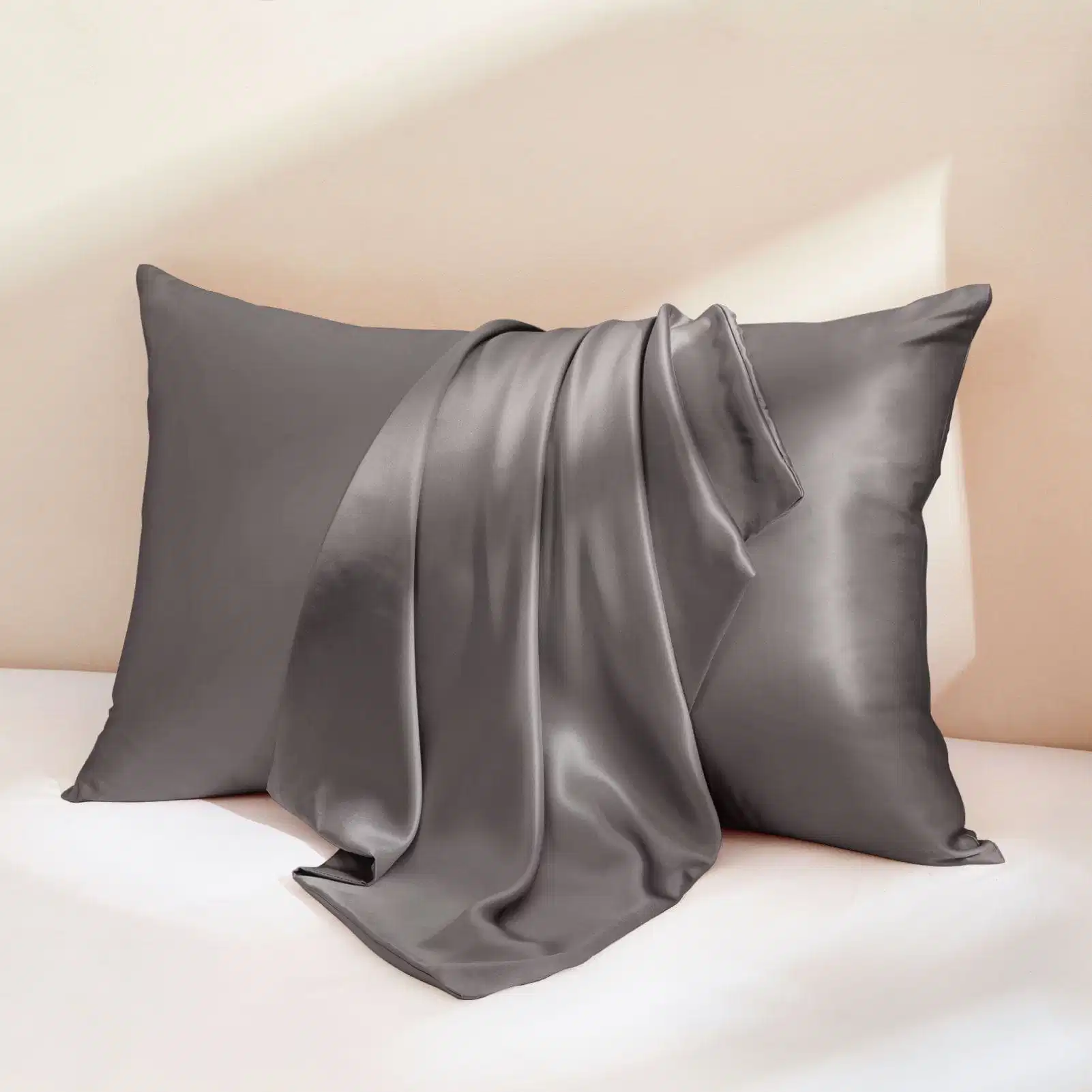 22 мм 100% Multerry Charmeuse Satin Grey Silk, наволочка с. Скрытая грузоотправитель