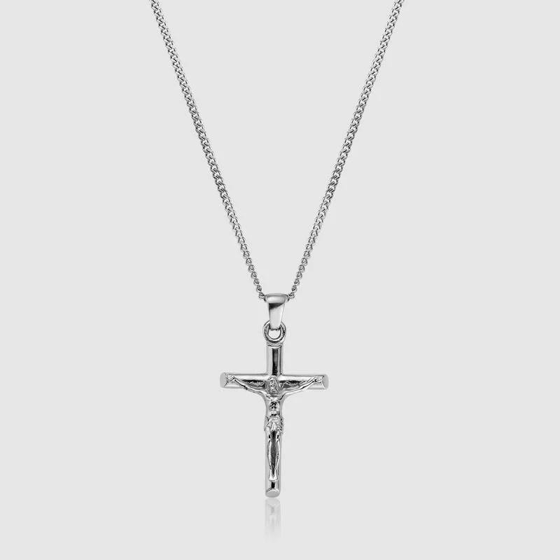Men&prime; S Stainless Steel Necklace Creative Cross Pendant Punk Hip Hop Necklace Jewelry Gift