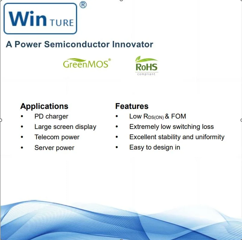 Alimentation du serveur RoHS mieux que le nitrure de gallium (GaN) appareil dans les opérations de haute fréquence Super si l'oss65R340df252 le MOSFET