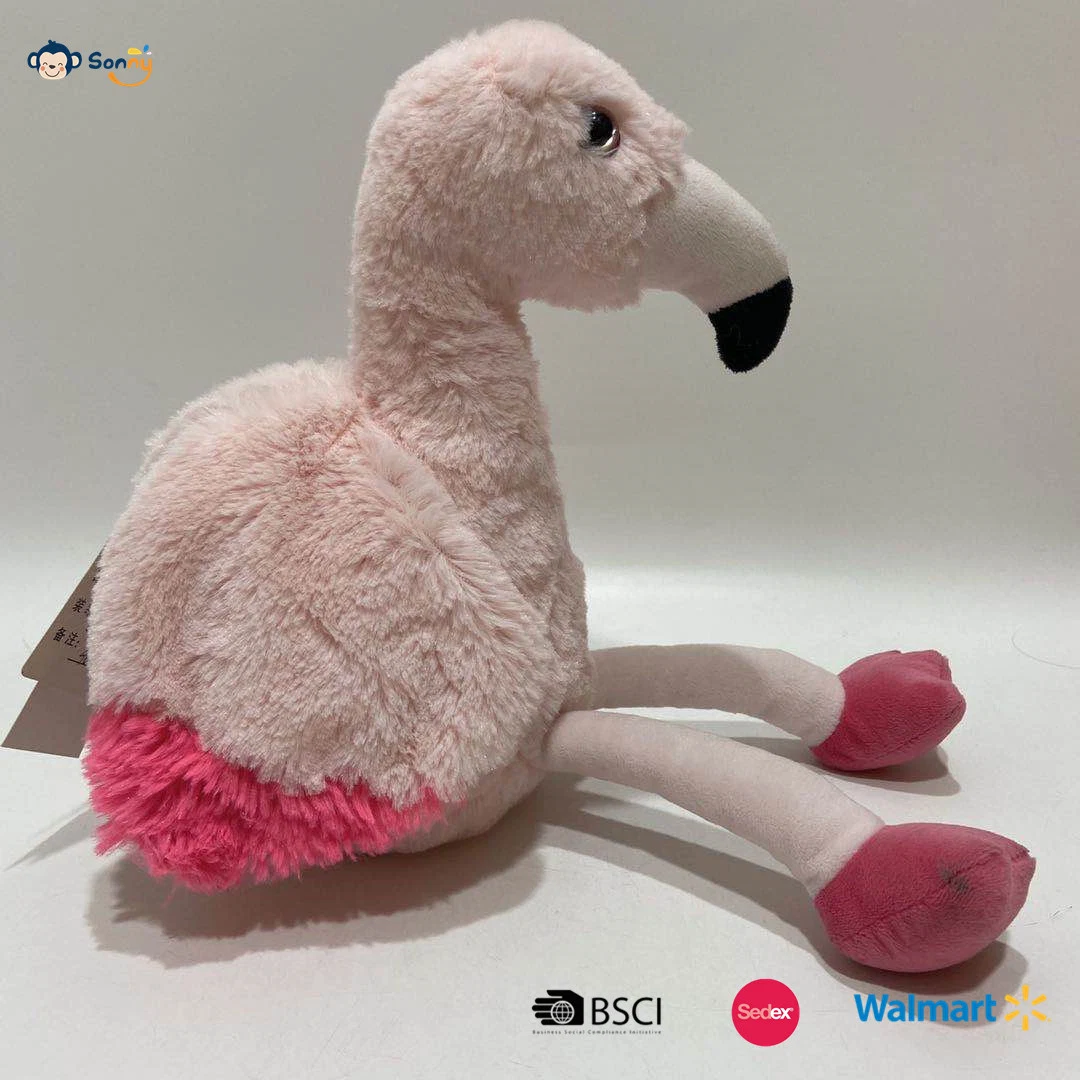 30 Cm New Adorable Embriodery Flamingo Plush Toy Best Gift for Birthdays & Home Decoration