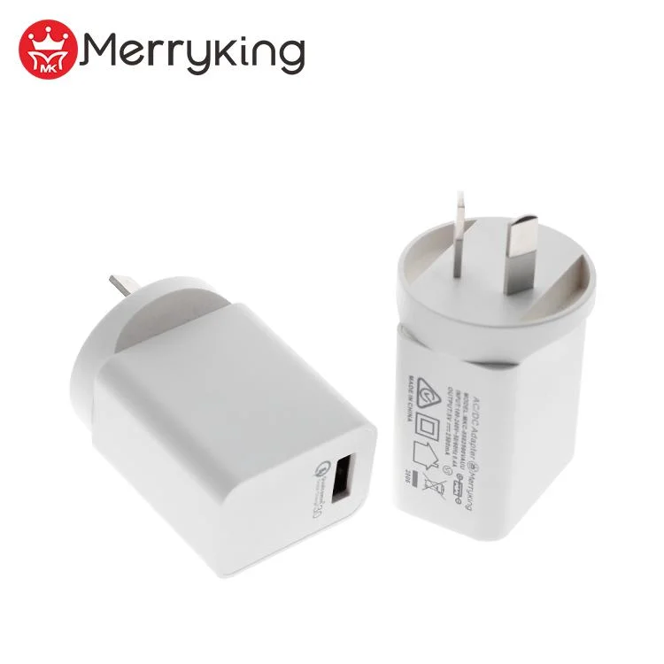 Merryking Factory Quick Charge QC3.0 18W USB Wall Charger with Au Plug