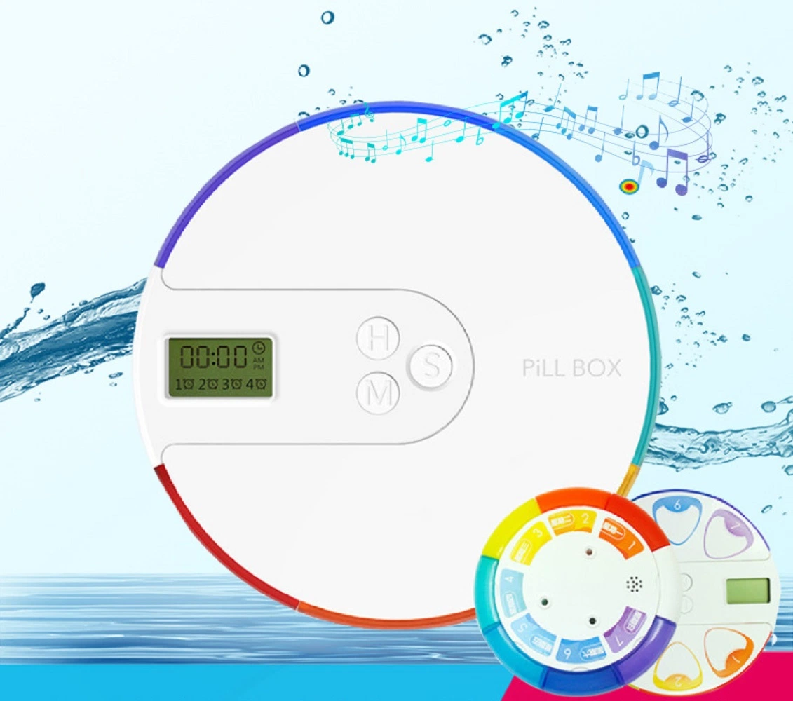 Rainbow 7 Day Digital Pill Box with Alarm Reminder Smart Medicine Dispenser Wyz18287