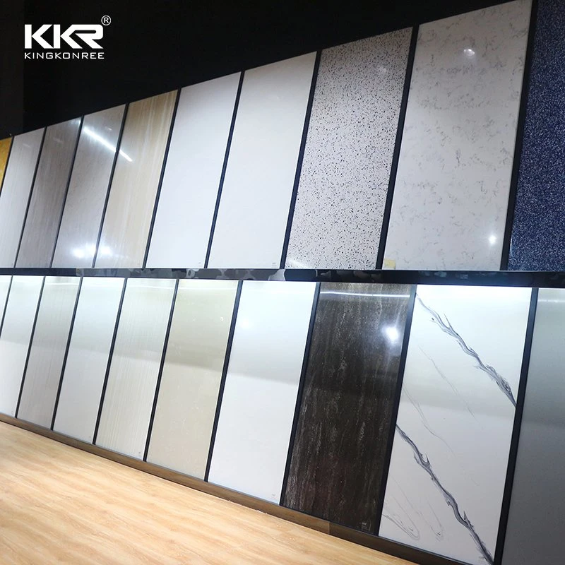 Black Veins Acrylic Stone Korean Marble Solid Surface Sheets for Countertops