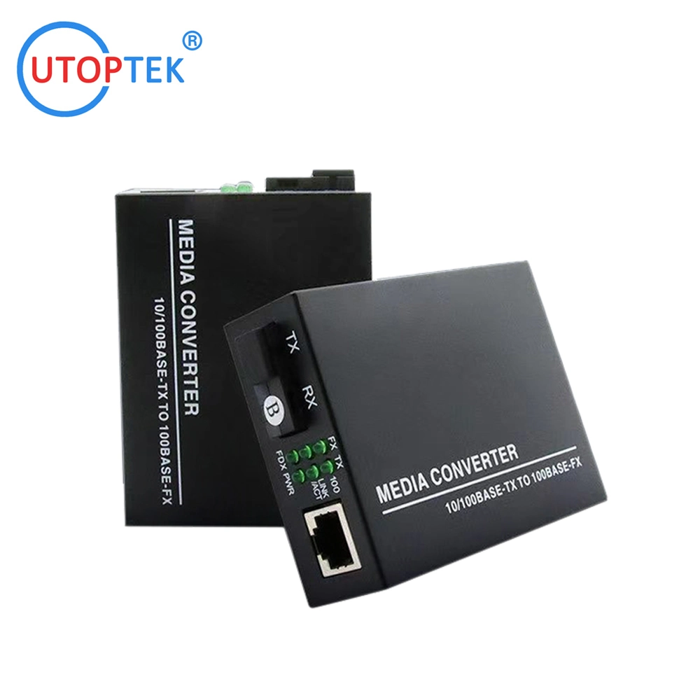 Convertidor de medios con conector ST/FC/SC/LC de fibra 20km de modo único 1310/1550nm 1490nm Media Converter