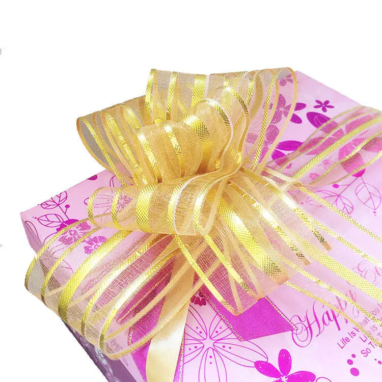 Wrapping Pull Bows Colorful Christmas Ribbon Bow Gift Box Bow for Gift Wedding Christmas Party