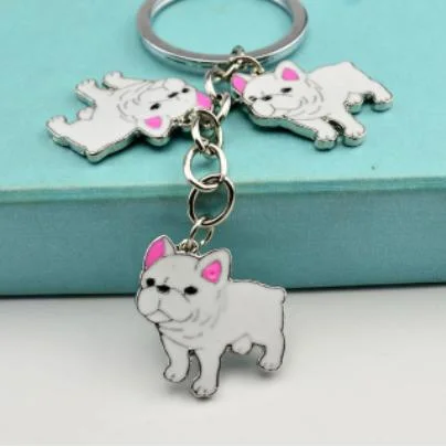 Best Selling Custom Studded Tumbler Rabbit Bulldog Metal Souvenir Keychain