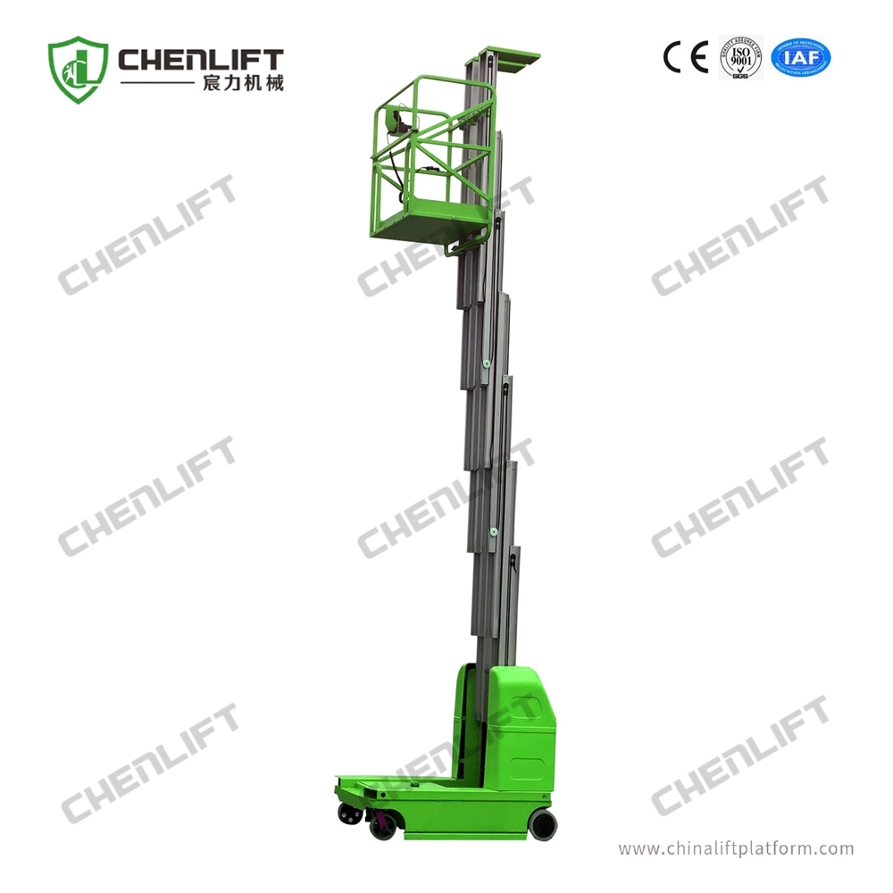 9.5m 200kg Self-Propelled Double Mast Aluminum Man Lift Table Aerial Work Platform