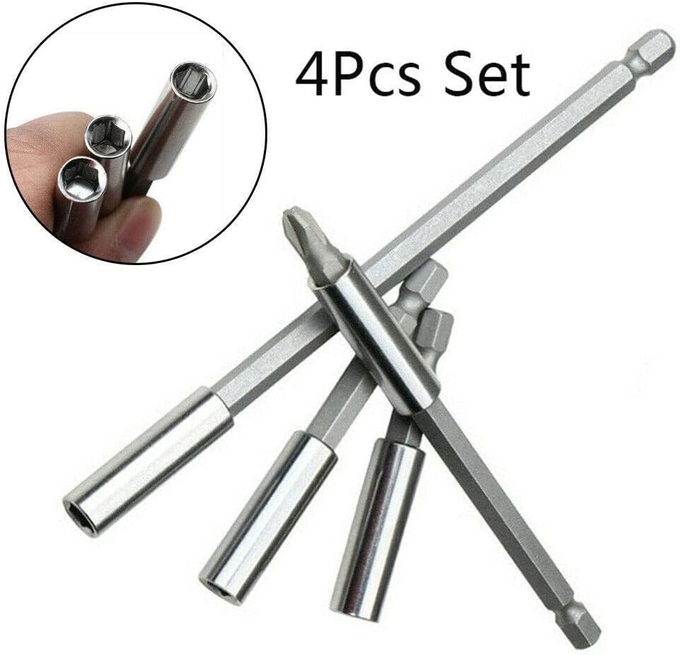 Punch Bit Lengthening Rod Inner Hexagon Bit Lengthening Sleeve 1/4 Magnetic Bit Post Extension Rod Screwdriver Extension Rod