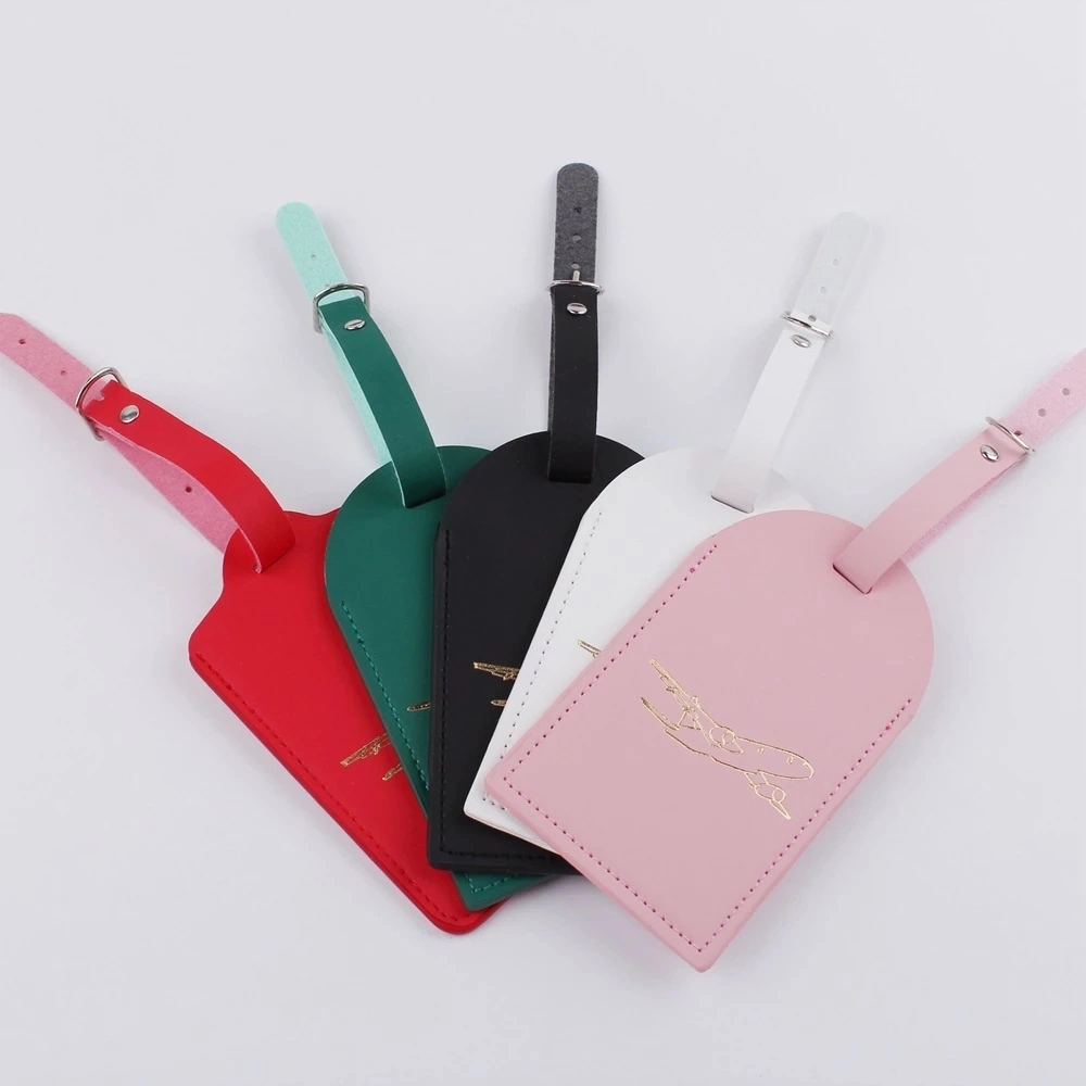 Fashionable PU Leather Luggage Tag for Women and Men - Stylish Suitcase ID Address Holder