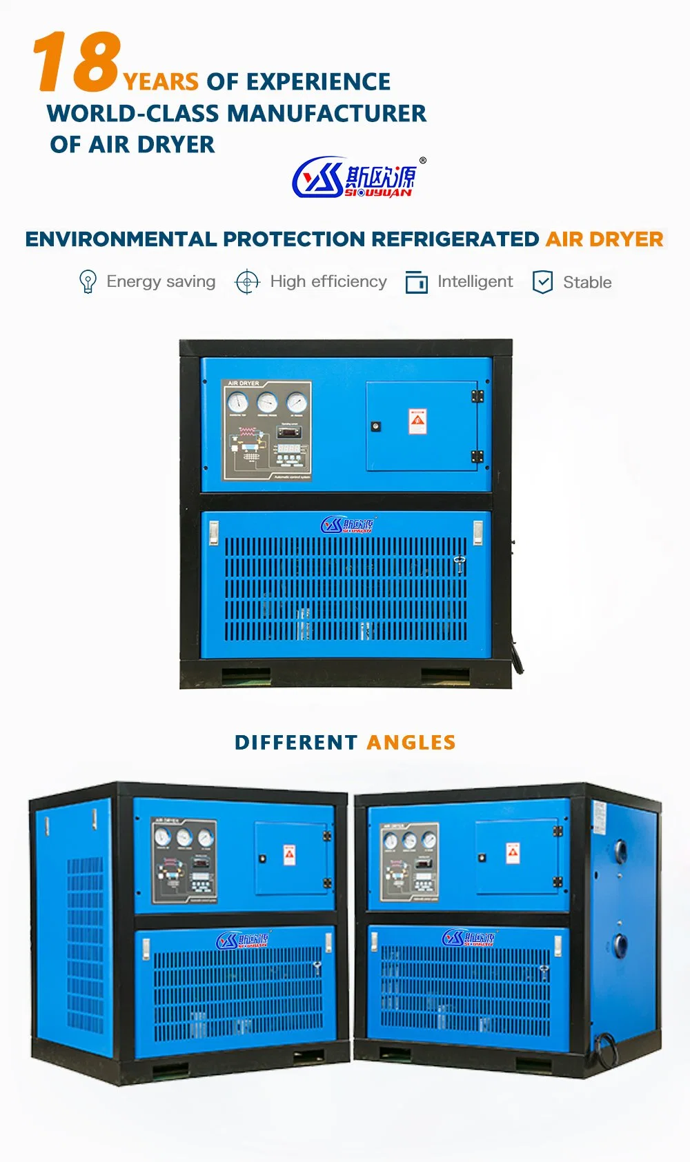 380V de Aire Industrial eléctrico El secador frigorífico Secador de aire comprimido para compresor TR-50