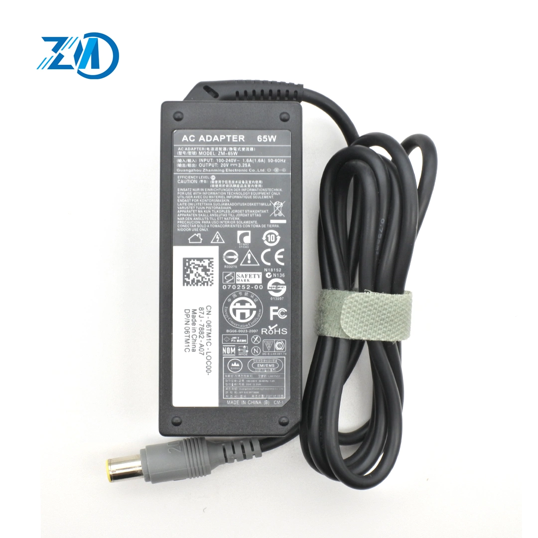 China Fabricação carregadores de computadores portáteis Acessórios Universal 65W 20V 3.25A 8.0 * 5.5mm Adaptador de alimentação para computador portátil para Lenovo