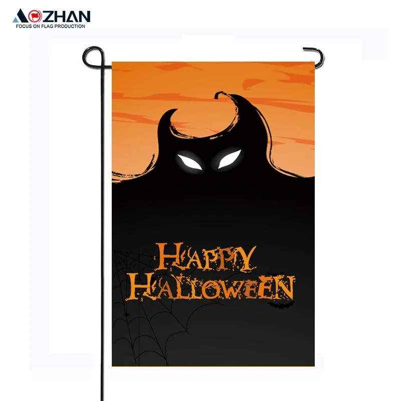 Wholesale/Supplier Pumpkin Ghost Witch Double Side Digital Printing Polyester Garden Flag for Home Yard Halloween Decoration