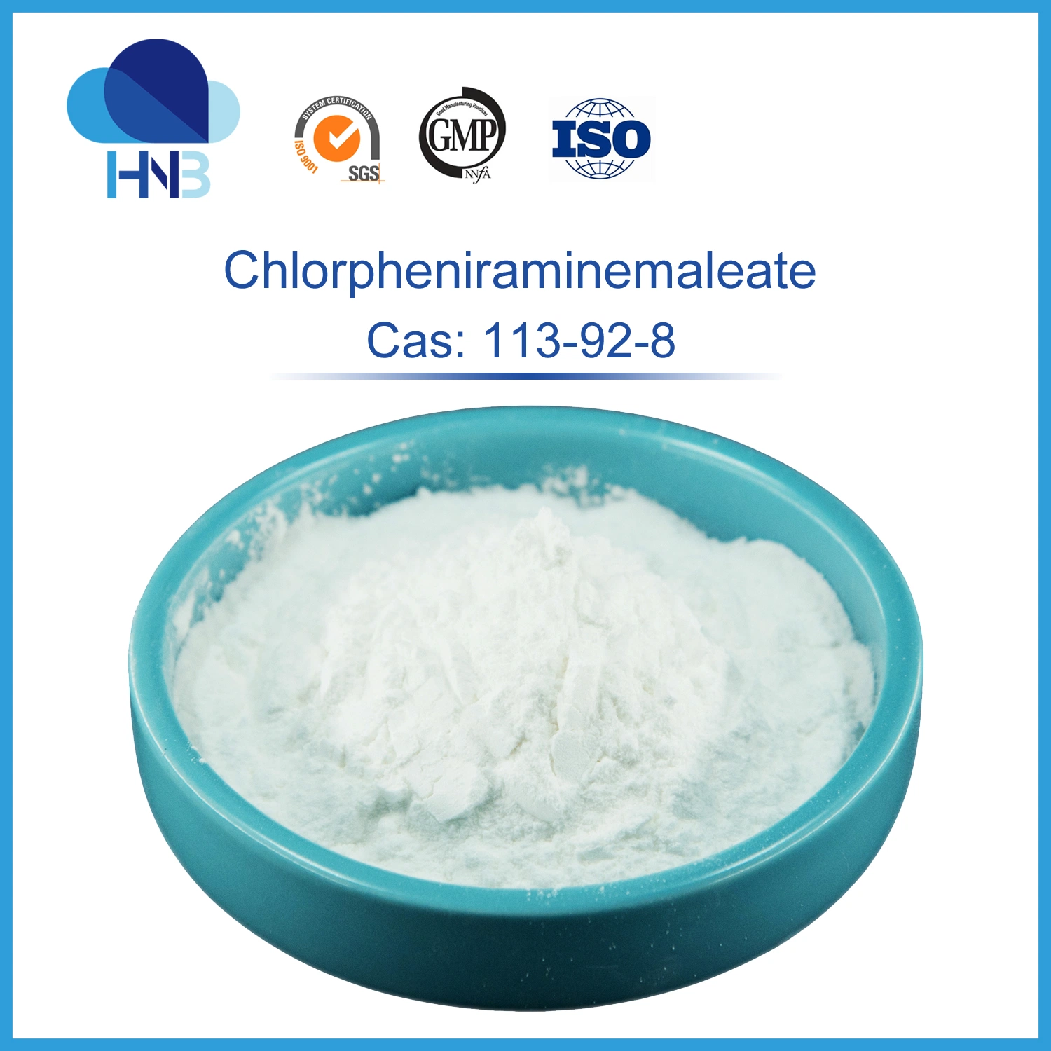 CAS 113-92-8 Chlorphenamine Chlortrimeton Chlorpheniramine Maleate