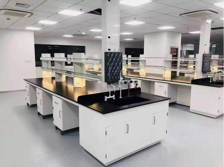 College Laboratory Furniture PP Central Table Good at Strong Chemical Resistance Test Bench