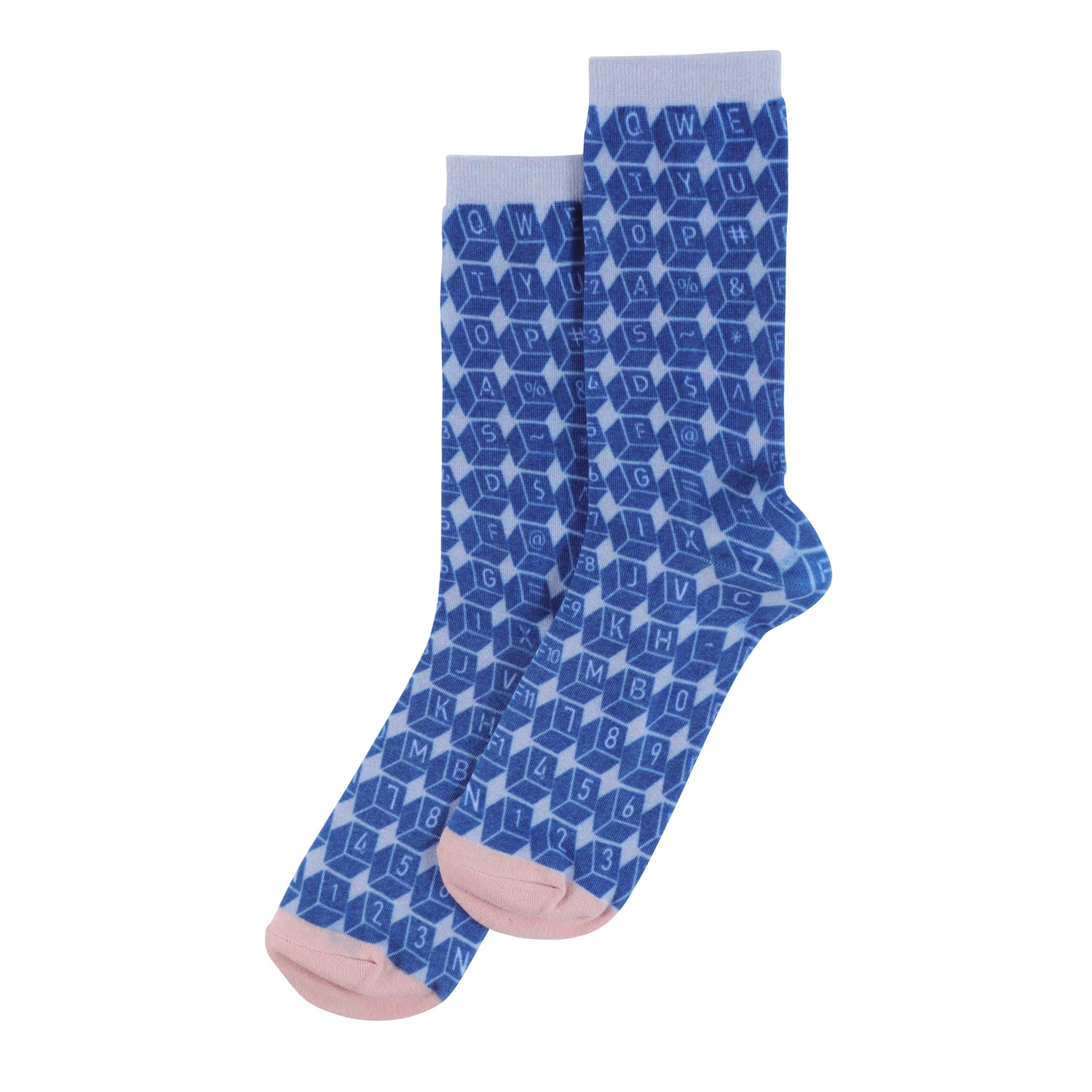 Street Hosiery Students Retro Style MID-Tube Stockings Keyboard Pattern Socks for Men