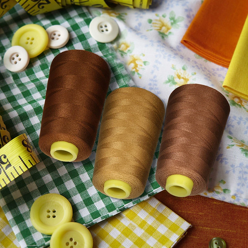 Tfo color hilo de coser 100% poliéster Poliéster hilado teñido de coser