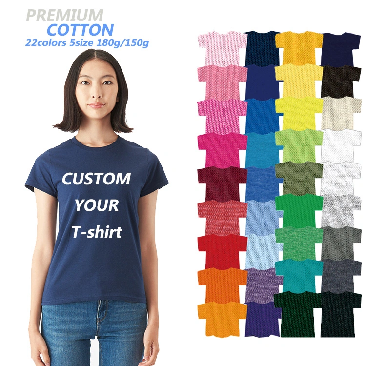 Wholesale/Supplier Round Neck Manufacturer Ladies Custom Unisex Plain 100% Cotton Women Plain T-Shirts Women&prime; S T-Shirts