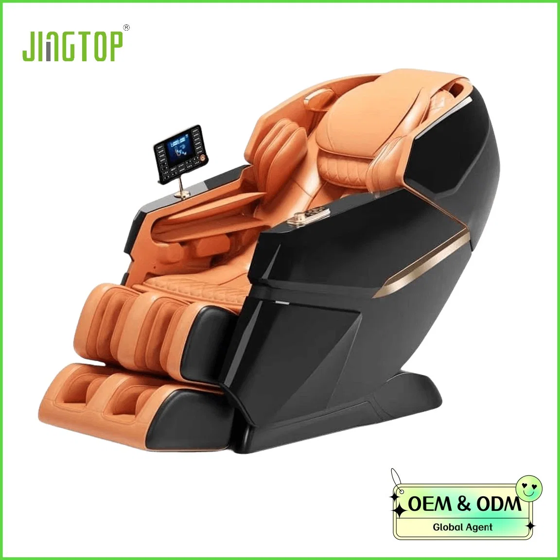 Jingtop 4D Luxury Full Body Airbag Calefacción SL Track Shiatsu Silla de masaje Zero Gravity