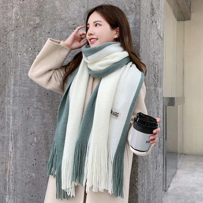 Double Color Style Fashion High Quality Apparel Soft Warm Winter Cashmere Lady Scarf