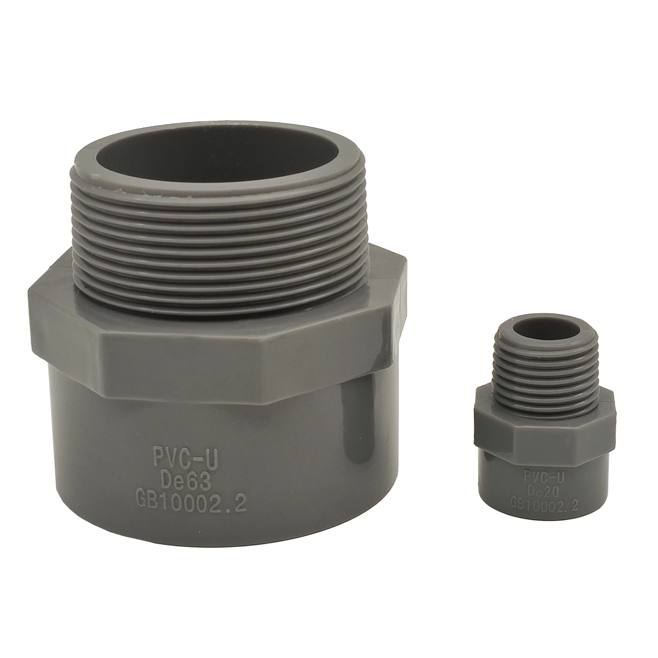 ISO/DIN Standard High Quality PVC Pipe Fittings-Pn10 Standard Plastic Pipe Fitting Male Adaptor for Water Supply