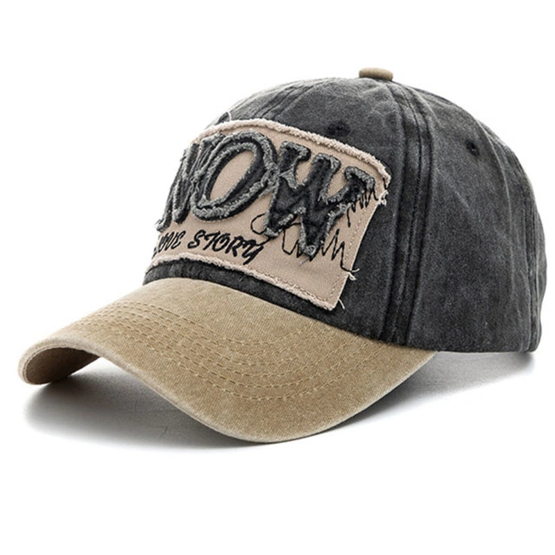 Casquette de baseball vintage en patch tissé pour hommes et femmes, ajustable, décontractée, idéale pour les activités en plein air, personnalisée, pour les sports.