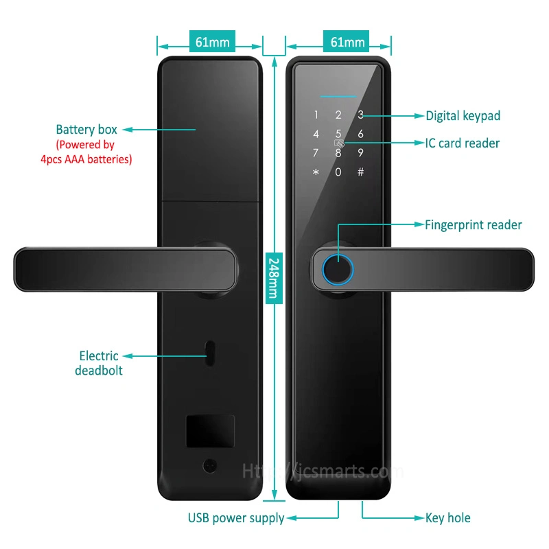 Wholesale/Supplier Tuya WiFi Intelligent Smart Lock with 5050 Mortise on Wooden Door