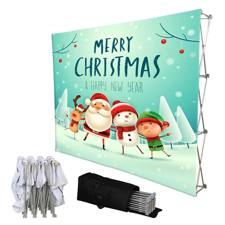 Personalized Pop Up Backdrop with 2 Lights and Podium Display for Exhibition Tradeshow