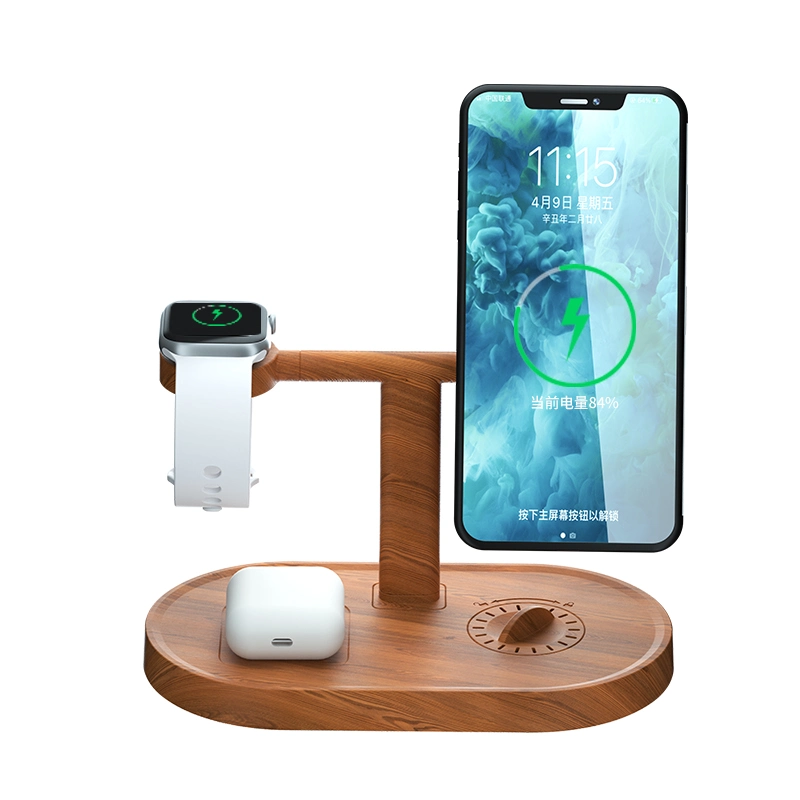 2021 Auricular de best-seller de Amazon Watch Phone 3 en 1 USB Stand de la estación de base de carga cargador inalámbrico de viaje