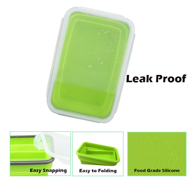 BPA Free Silicone Microwave Safe Foldable Varisized Bento Box