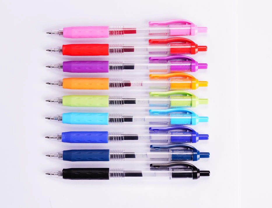 Alimentação Escolar Snowhite Rt Logotipo da caneta de gel caneta de ponta fina de tinta de secagem rápida 0,7mm, caneta de cores sortidas