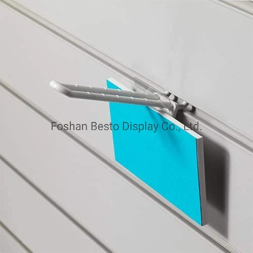 Customized Double Euro Slat Wall Accessories Supermarket Slatwall Display Plastic Hook