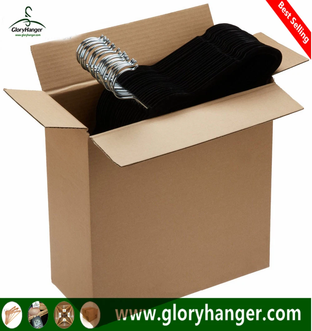 Wholesale/Supplier Flocking Velvet Hanger with Metal Hook for Suppermarket