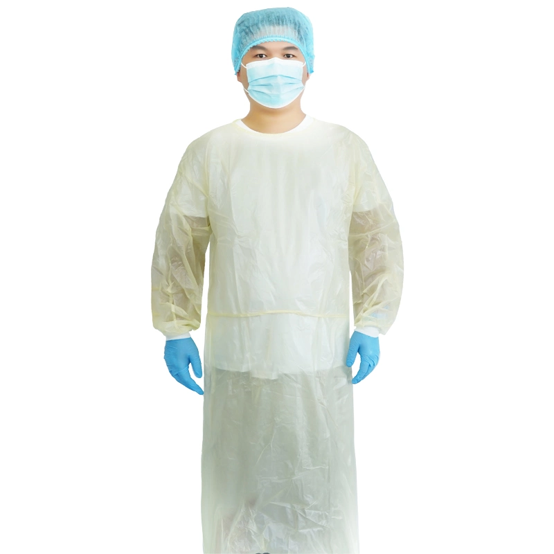 Precio barato azul amarillo verde blanco vestido de aislamiento no tejido médico