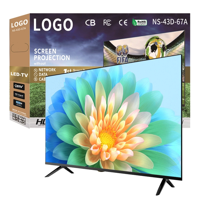 DVB-T2s2 UHD digital de 24 32 43 50 55 65 polegadas Televisor LED Atacado TV de ecrã plano LED 4K Smart TV