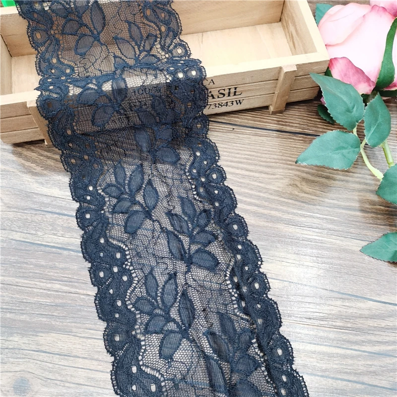 قماش Lace مرن وملون ومربطة مطاطية 15 سم/18 سم وواسعًا من النايلون المطاطي الأسود/الأبيض أكسسوارات الإسباندكس Lace