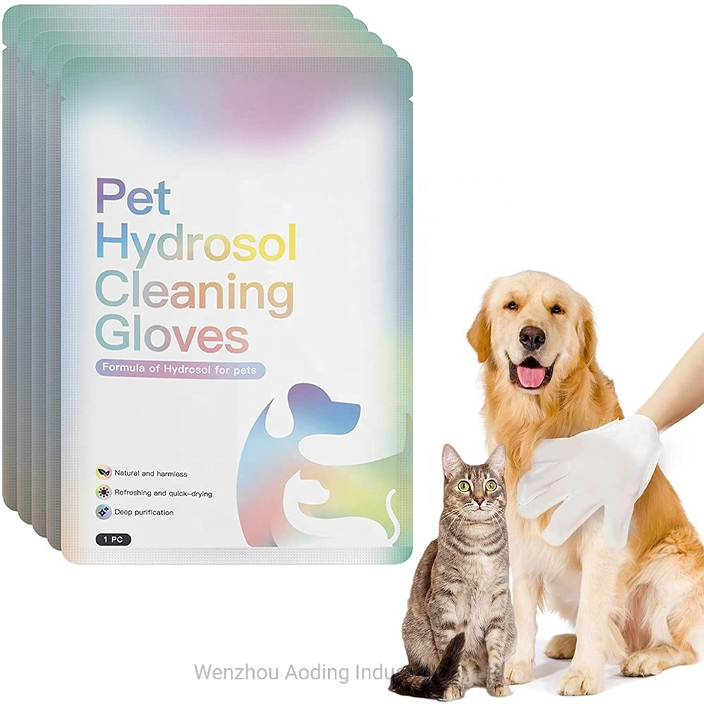 Manufacturer OEM Nonwoven Fabric Dog Grooming Pet Cleaning Wet Wipes Gloves