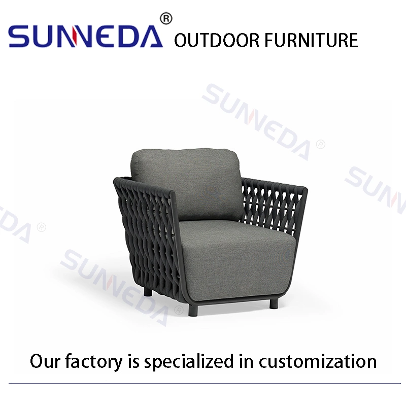 Sectional Aluminium Alloy Metal Frame Webbing Fabric Foam Garden Furniture