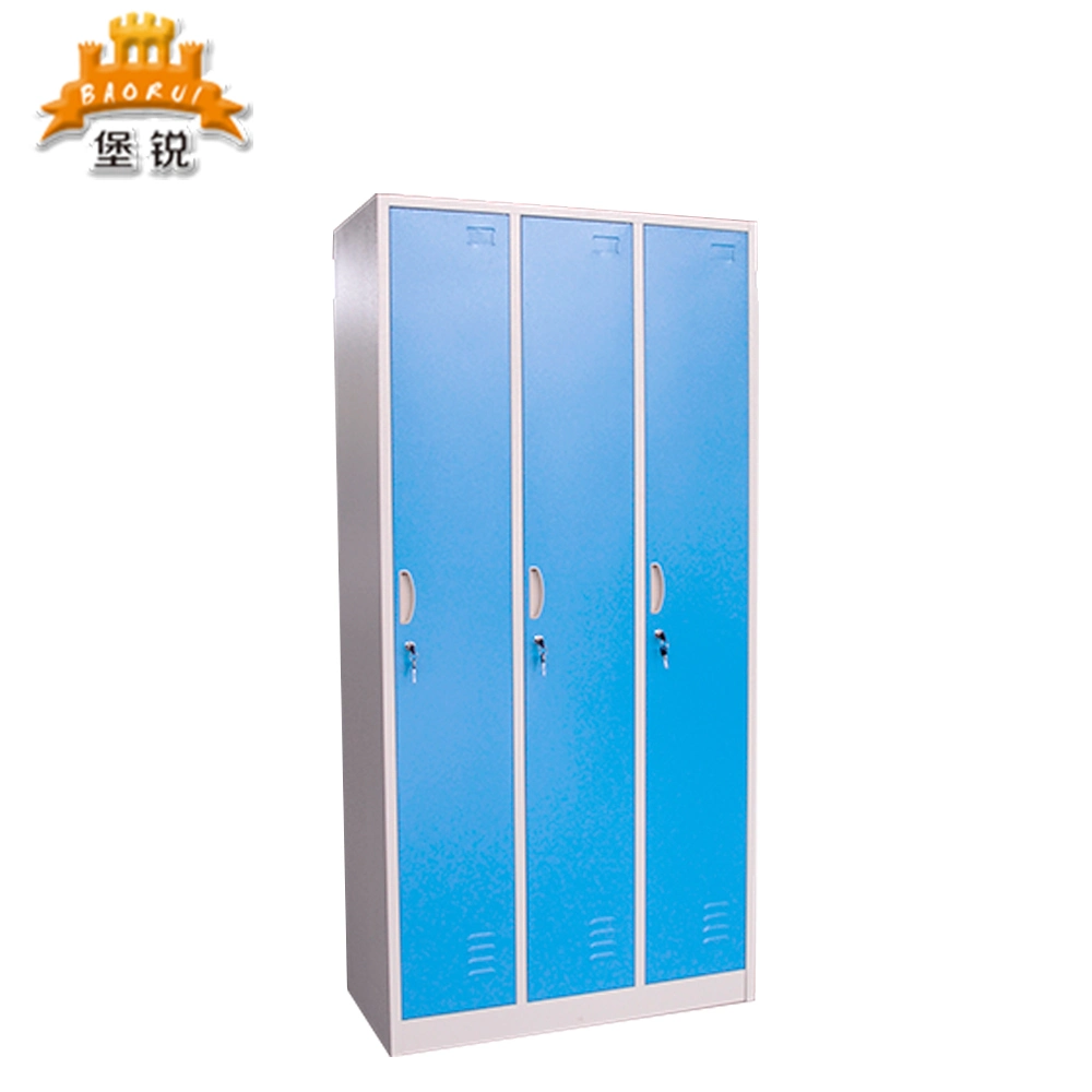 Cheap Price 3 Door Steel Clothes Cabinet with Key Lock or Pad Lock