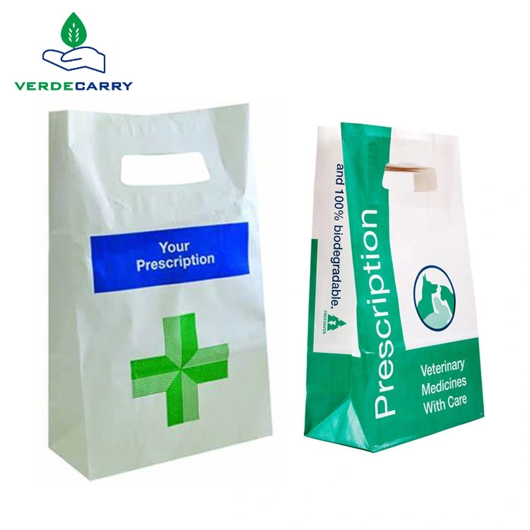 Wholesale/Supplier Custom Printed Recyclable Flat Handles Hospital Pill Packaging Eco Friendly Kraft Medicine Paper Bags Pharmacy Bags