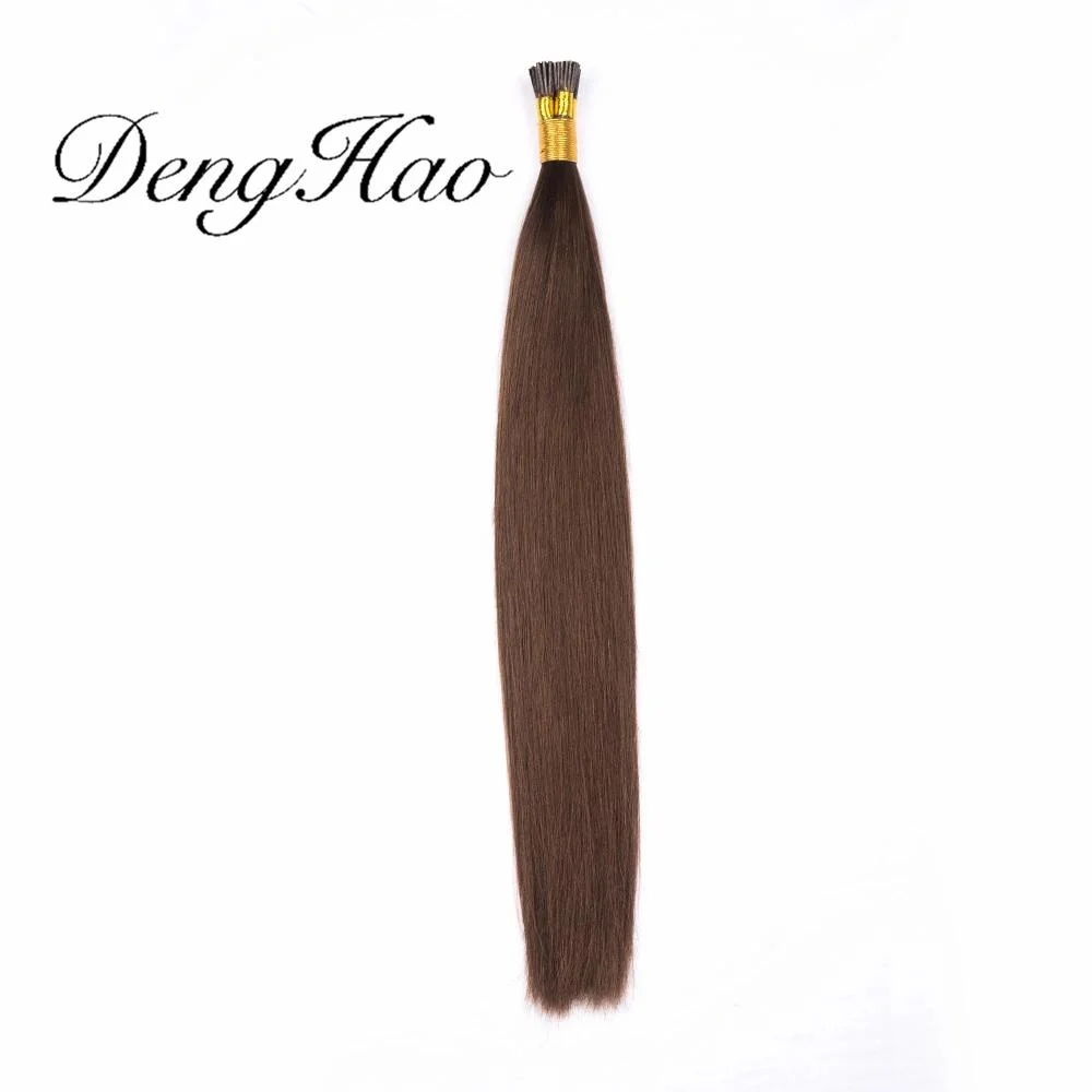 Silky Straight Italy Glue European Virgin Remy Hair Fusion I Tip Hair Extensions