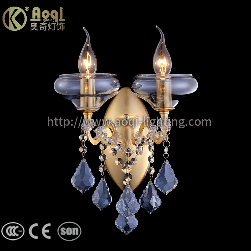 Golden Water Blue Crystal Chandellier Light