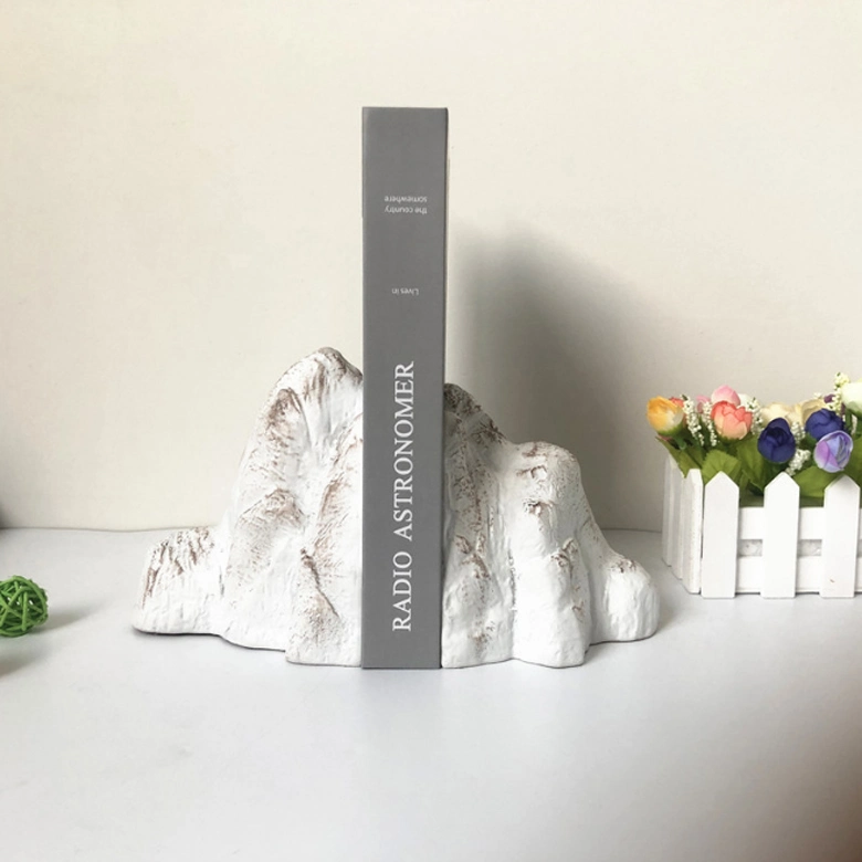 Resin Mountain Bookend Rockery Stone Book Ends Home Decor for Study Office Desktop Crafts
