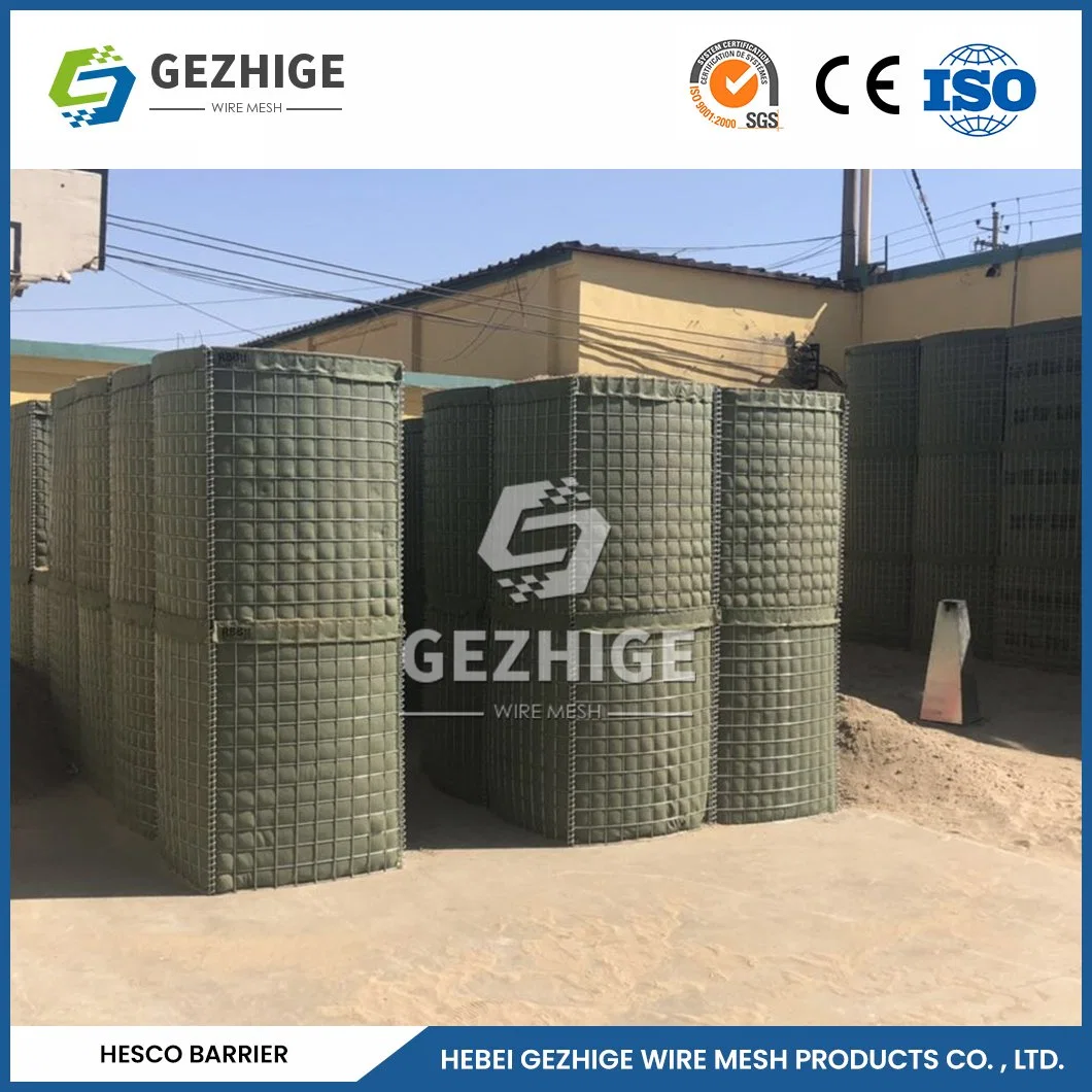 Gezhige 3.0-4.0mm Selvedge Wire Thickness Industries Galvanized Gabion CE Certification Galvanized PP Gabion Bag China Low Cost Anti-Explosion Gabion Net