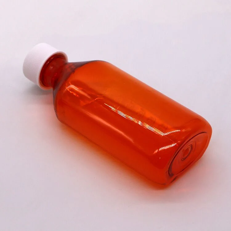 Oval Plastic Liquid Bottle Pet Material Pharmacy Package with 0.5oz 1oz 2oz 3oz 4oz 6oz 8oz 12oz 16oz