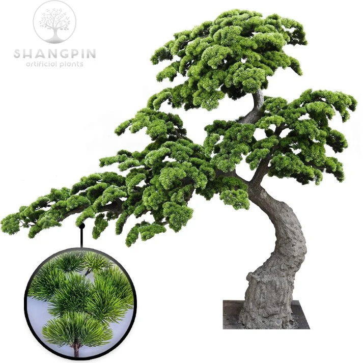 Pequenas Artificial Japão Pine Tree com folhas verde