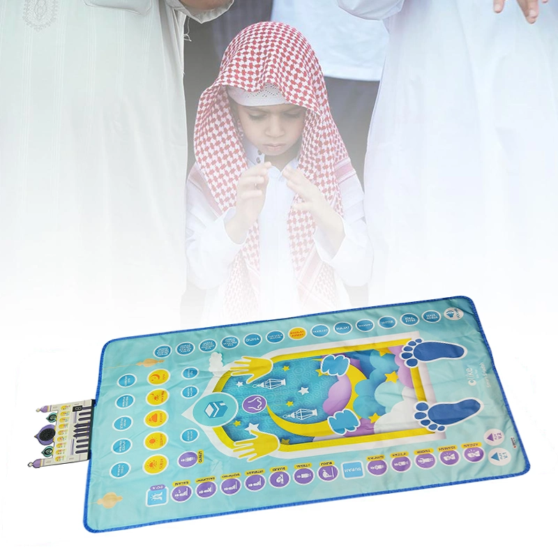 Kids Prayer Mat Memory Foam Islamic Mosque Prayer Carpet Educational Foldable Travel Muslim Prayer Mat Set for Kids