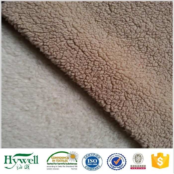 100% poliéster Sherpa Fleece Sheepskin materiales de tela