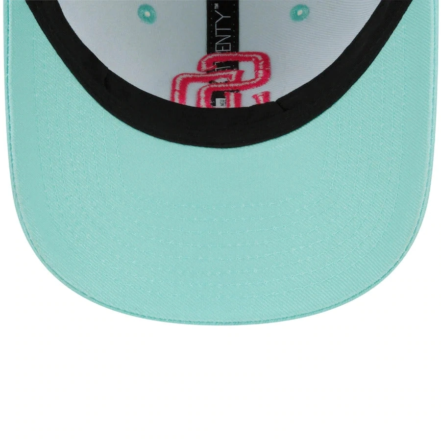 San Diego Padres M-L-B 9twenty 920 Adjustable Cap Hat Light Teal Crown/Visor Magenta Logo (2022 City Connect)